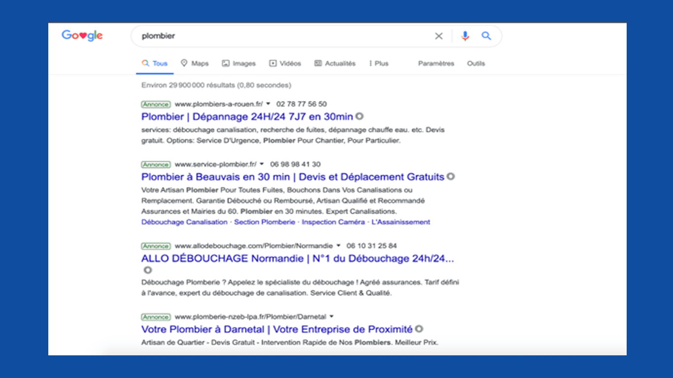 page google recherche 2020